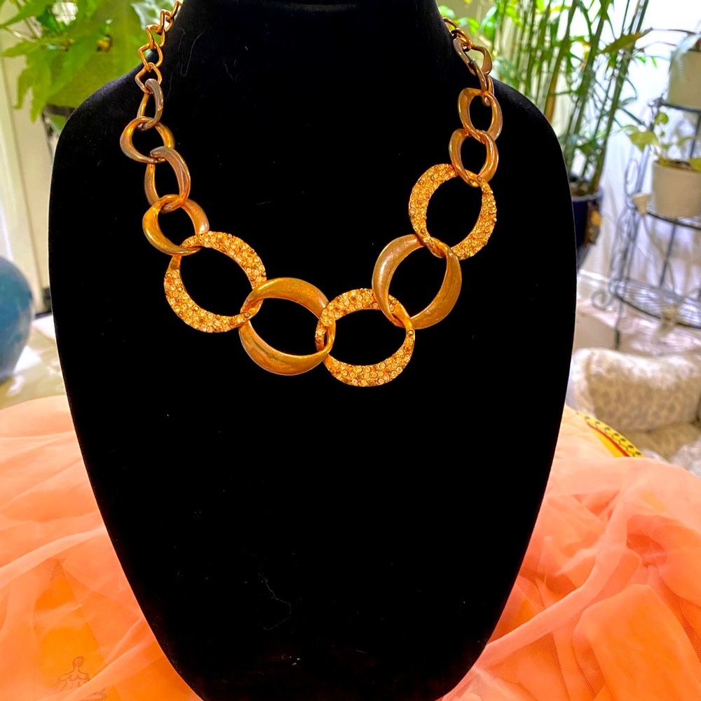 RHINESTONE LINK NECKLACE - Picture 5 of 6